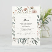 Invitation Aquarelle fleur sauvage Mlle à Mme Fête des mariée (Debout devant)