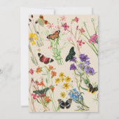 Invitation Aquarelle Fleur sauvage papillons retraite (Dos)