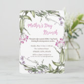 Invitation Aquarelle Fleur sauvage Pink Mère's Day Brunch (Debout devant)