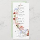 Invitation aquarelle fleur sauvage poppy mariage invite w rsv (Devant / Derrière)