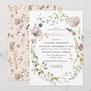 Invitation Aquarelle Fleur Sauvage Réception de Mariage Flo
