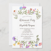 Invitation Aquarelle Fleur sauvage Retrait de prairie (Devant)