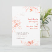 Invitation Aquarelle Fleur sauvage rose fleurs Mariage Invita (Debout devant)