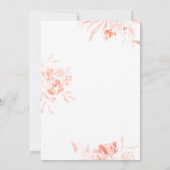 Invitation Aquarelle Fleur sauvage rose fleurs Mariage Invita (Dos)
