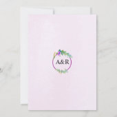 Invitation Aquarelle fleur sauvage rose mariage (Dos)