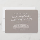 Invitation Aquarelle fleur sauvage rouge rose gris mariage bl (Dos)