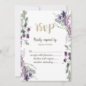 Invitation Aquarelle Fleur Sauvage Violette RSVP (Devant)