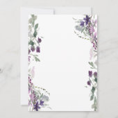 Invitation Aquarelle Fleur Sauvage Violette RSVP (Dos)