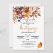 Invitation Aquarelle Fleur Verse Thanksgiving Anniversaire (Devant)