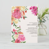 Invitation Aquarelle fleurie beurre jaune printemps (Debout devant)