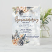 Invitation Aquarelle fleurie bokee moderne hiver (Debout devant)