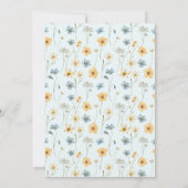 Invitation Aquarelle fleurie c'est un baby shower bleu garçon (Dos)