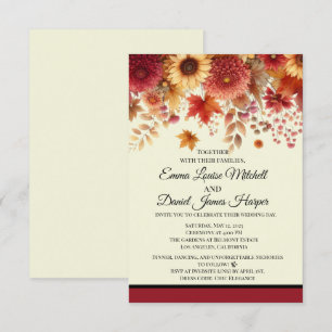 Invitation Aquarelle fleurie d'automne