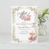 Invitation aquarelle fleurie, douche nuptiale, temps pour le  (Debout devant)