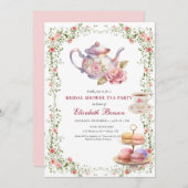 Invitation aquarelle fleurie, douche nuptiale, temps pour le  (Devant / Derrière)