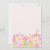 Invitation Aquarelle fleurie du jardin rose (Dos)