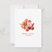 Invitation aquarelle fleurie marron rose design mariage (Dos)