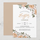 Invitation aquarelle fleurie Printemps Dîner de Pâques (Devant / Derrière)