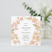 Invitation aquarelle fleurie verdure élégante douche nuptiale (Debout devant)