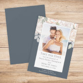 Invitation Aquarelle fleurie verte Enregistrer la date Grey