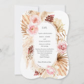 Invitation Aquarelle Fleurs Arc moderne pampas boho mariage (Devant)