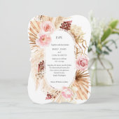 Invitation Aquarelle Fleurs Arc moderne pampas boho mariage (Debout devant)