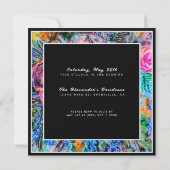 Invitation Aquarelle Fleurs Artistiques N'IMPORTE QUEL annive (Dos)