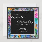 Invitation Aquarelle Fleurs Artistiques N'IMPORTE QUEL annive (Devant)