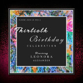 Invitation Aquarelle Fleurs Artistiques N'IMPORTE QUELLE fête