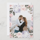 Invitation Aquarelle Fleurs avec votre photo | MARIAGE (Dos)