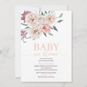 Invitation Aquarelle Fleurs bébé en Baby shower fleuri (Devant)