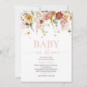 Invitation Aquarelle Fleurs bébé en fleur Baby shower Invit (Devant)