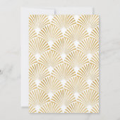 Invitation Aquarelle fleurs blanches 3D or Fête de mariage (Dos)