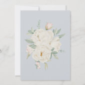 Invitation Aquarelle fleurs blanches, bleu clair enregistrer  (Dos)