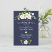 Invitation Aquarelle Fleurs blanches Dîner de répétition de l (Debout devant)