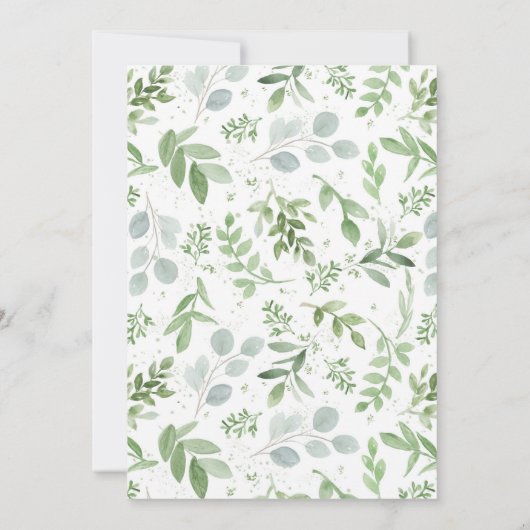 Invitation Aquarelle Fleurs blanches et verdure Bar Mitzvah (Dos)