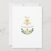 Invitation Aquarelle Fleurs blanches Or Sainte Communion (Dos)
