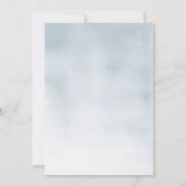 Invitation Aquarelle Fleurs Bleues, Lumières Cocktail Noël (Dos)