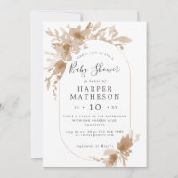Aquarelle fleurs boho oblong baby shower invitat