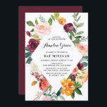 Invitation Aquarelle Fleurs d'automne Bat mitzvah de cadre di<br><div class="desc">Famille Invitation et amis avec cette invitation à la floraison automne. Cette invitation à la bat mitzvah fantaisie présente des fleurs d'automne rousses, oranges et violettes, de la verdure et de la motif pois. Cette invitation à la floraison est parfaite pour les événements d'automne ou d'automne. Les textes sont entièrement...</div>