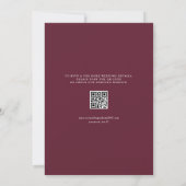 Invitation Aquarelle Fleurs d'automne Cadre QR Code Mariage (Dos)