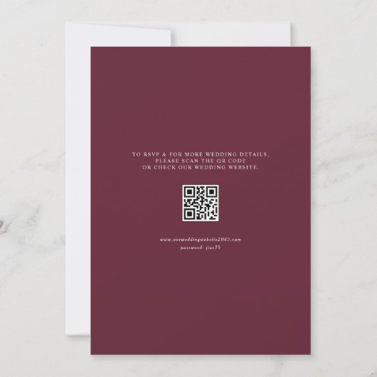 Invitation Aquarelle Fleurs d'automne Cadre QR Code Mariage (Dos)