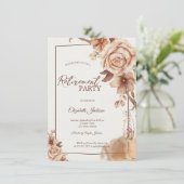 Invitation Aquarelle Fleurs d'automne Champagne Retraite (Debout devant)