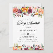 Invitation Aquarelle Fleurs d'automne Garland Baby Sprinkel (Devant)