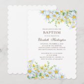 Invitation Aquarelle. Fleurs de campagne. Baptême floral (Devant / Derrière)