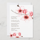 Invitation Aquarelle Fleurs de cerisier rose Mariage blanc (Devant)
