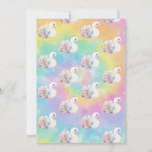 Invitation Aquarelle Fleurs de cygne Tie Dye Anniversaire (Dos)