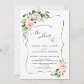 Invitation Aquarelle Fleurs de Flush Mariage de calligraphie  (Devant)