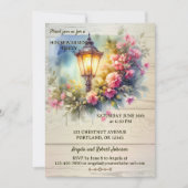 Invitation Aquarelle Fleurs de lanternes Photo Ménage (Devant)