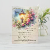 Invitation Aquarelle Fleurs de lanternes Photo Ménage (Debout devant)